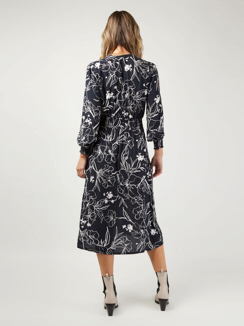 Sienna Shirred Waist Dress, Floral, hi-res