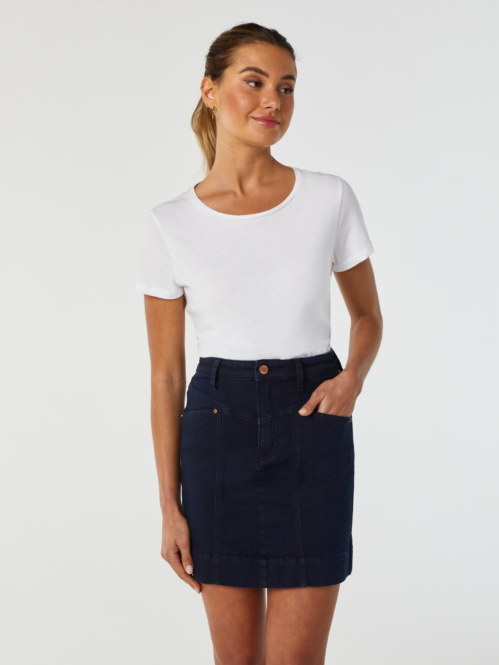Black denim store skirt nz