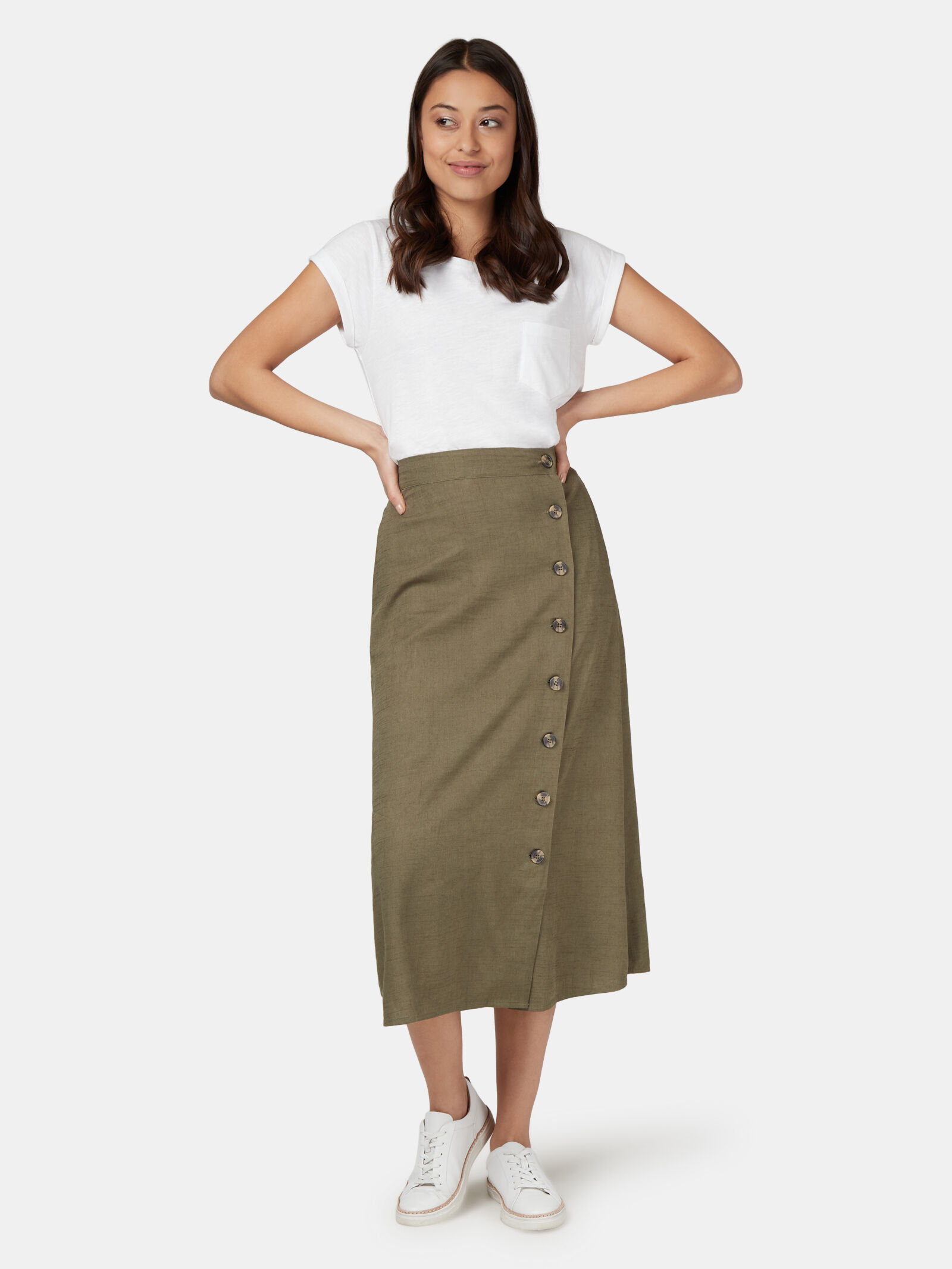 Button front skirt nz outlet