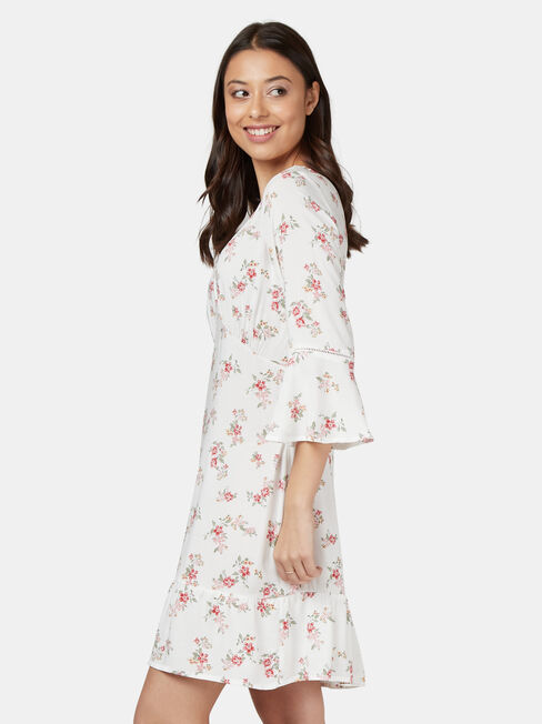 Jordyn Ladder Dress, White, hi-res