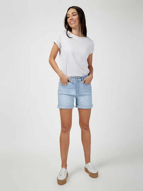 Mariana Boyfriend Short, Light Indigo, hi-res