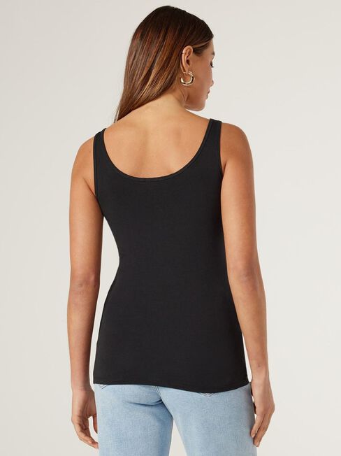 Lola Cotton Basic Tank, Black, hi-res