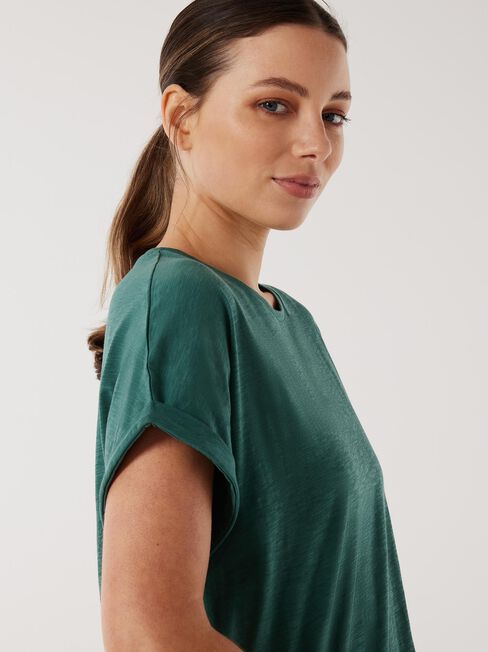Drop Shoulder Tee, Eucalyptus, hi-res
