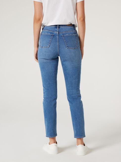 Sienna High Waisted Slim Straight Jeans, Vintage Wash, hi-res