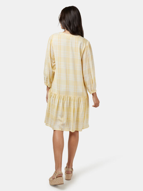 Lara Ladder Trim Dress, Yellow, hi-res