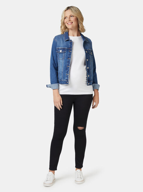 Natalie Maternity Long Sleeve Top, White, hi-res