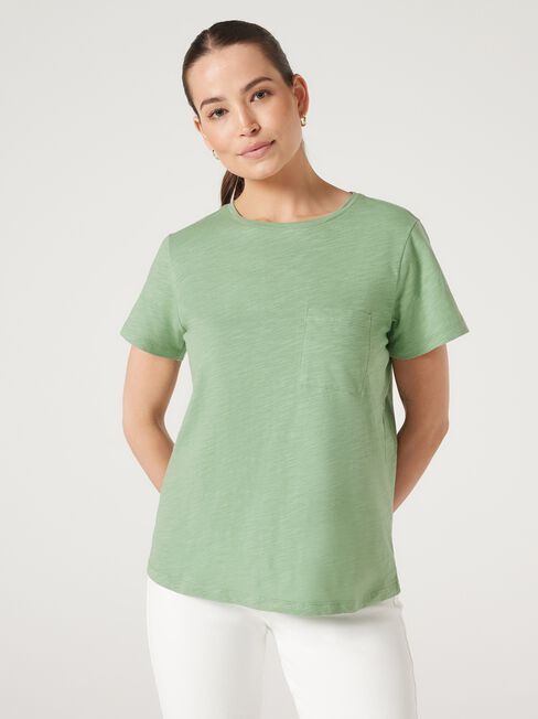 Essential Slub Pocket Tee, Kiwi, hi-res