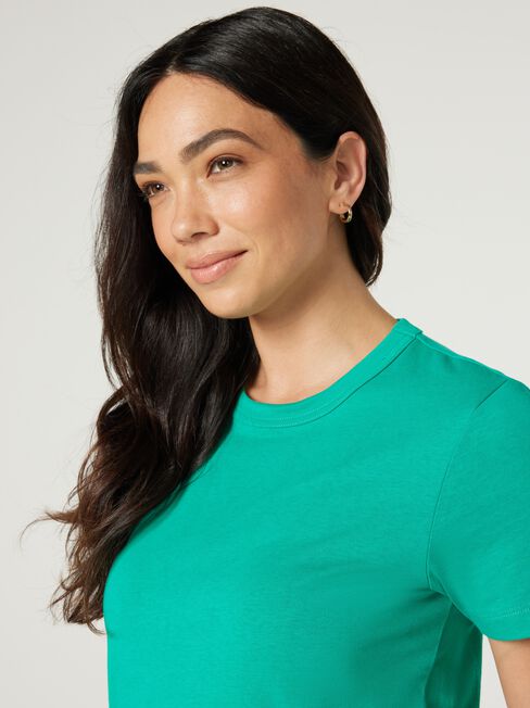 Classic Crew Neck Tee, Teal, hi-res
