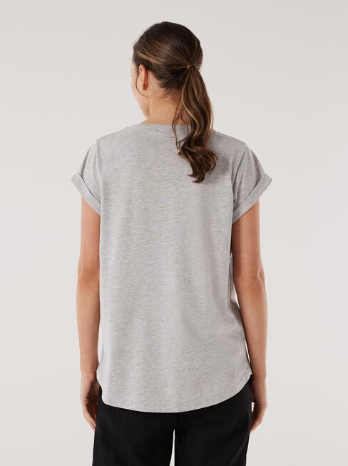 Essential Slub Pocket Tee, Steel Marle, hi-res