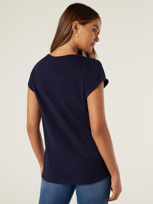 Essential Slub Pocket Tee, French Navy, hi-res