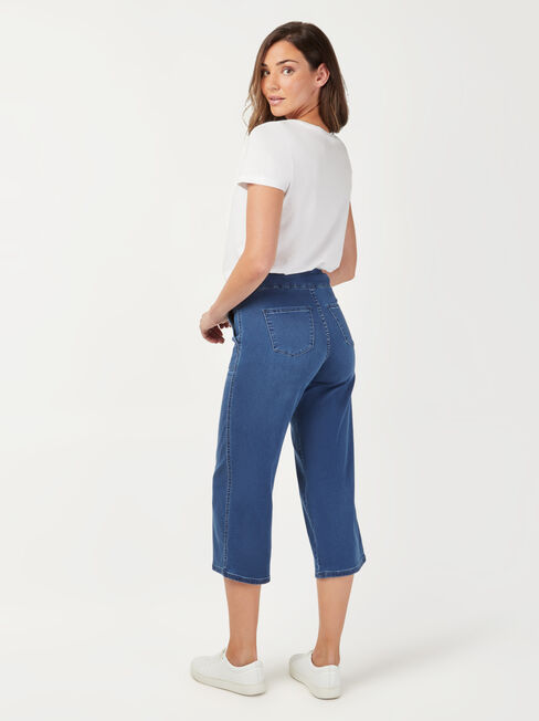 Tessa J-Luxe Wide Leg Jeans, Mid Indigo, hi-res