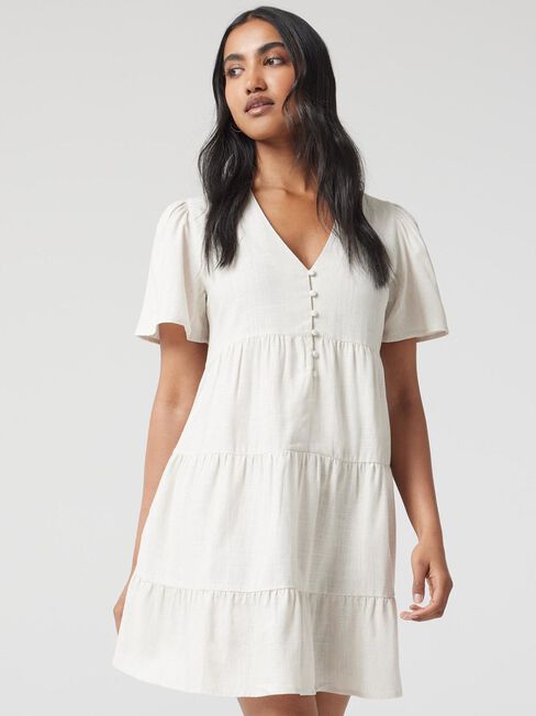 Billie Tiered Dress, Sand Marle, hi-res