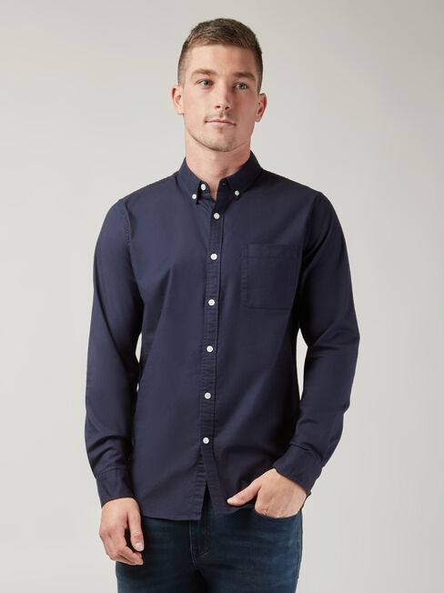 Heston Oxford Long Sleeve Shirt, Coloured, hi-res