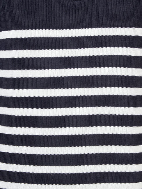 Max Funnel Neck Stripe Knit, Blue, hi-res