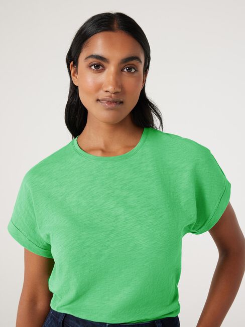 Drop Shoulder Tee, Green, hi-res