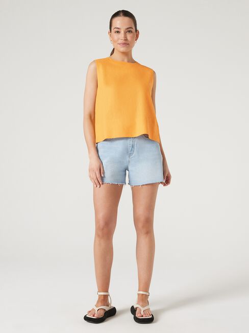 Maddy Linen Tank, Orange, hi-res