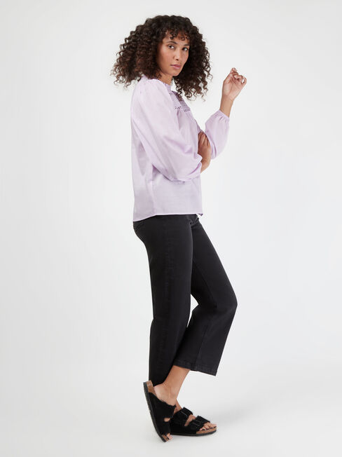 Siri Lace Detail Top, Purple, hi-res