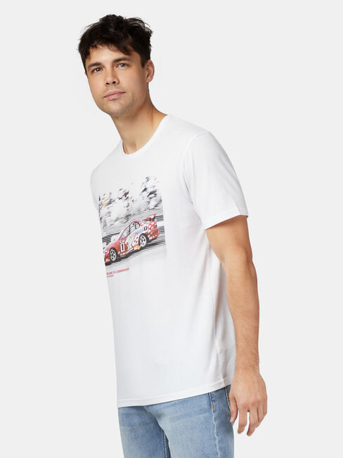 Commodore VX Short Sleeve Print Crew Tee, White, hi-res