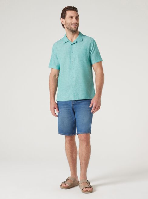 Jimmy Relaxed Resort Shirt, Aqua, hi-res