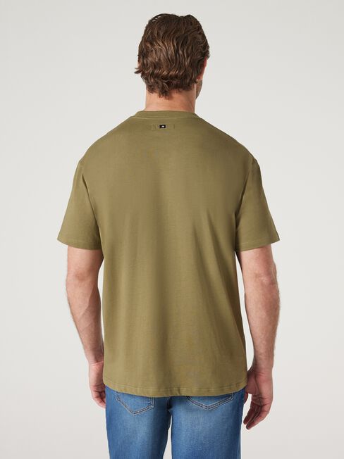 Ace Relaxed Fit Basic Crew Tee, Khaki, hi-res