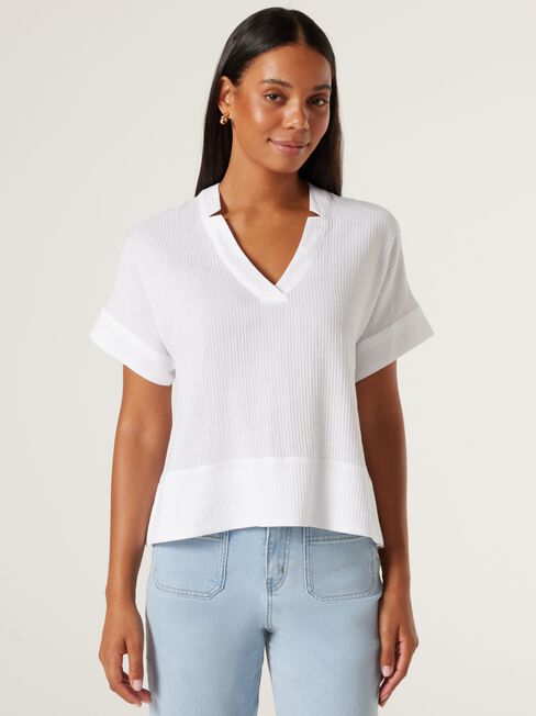 Alandra Textured Tunic, Coconut, hi-res