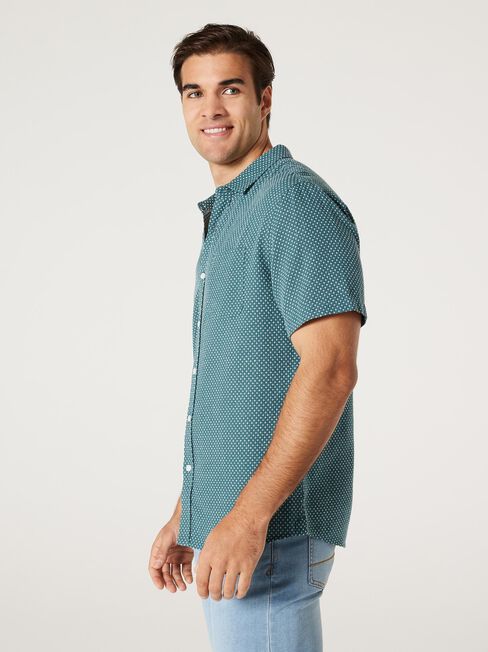 SS Jerry Textured Shirt, Jade, hi-res