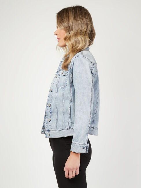 Boyfriend Denim Jacket, Light Indigo, hi-res