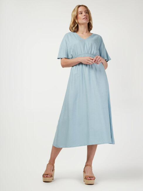 Edwina Midi Dress, Blue, hi-res