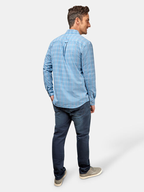 Juno Long Sleeve Check Shirt, Blue, hi-res