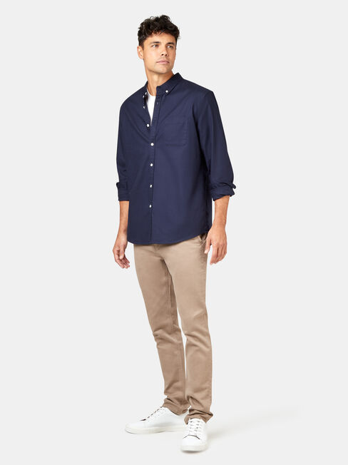 Heston Oxford Long Sleeve Shirt, Coloured, hi-res