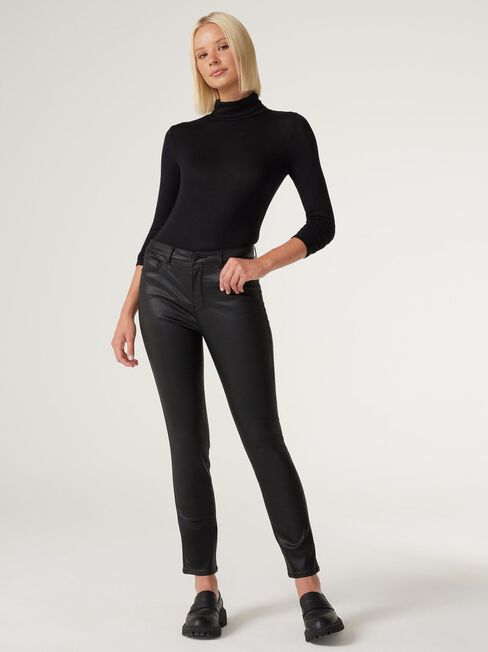 Sariah Soft Touch Turtle Neck Pullover, Black, hi-res