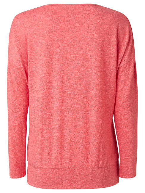 Avery Basque Hem Top, Orange, hi-res