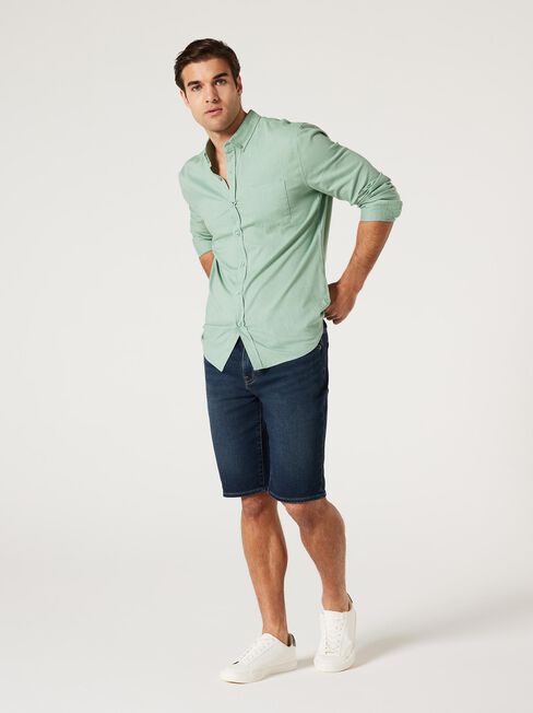 Brody Textured Long Sleeve Shirt, Sea Green, hi-res