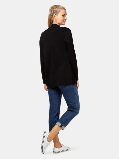Mischa Drape Front Cardigan, Black, hi-res