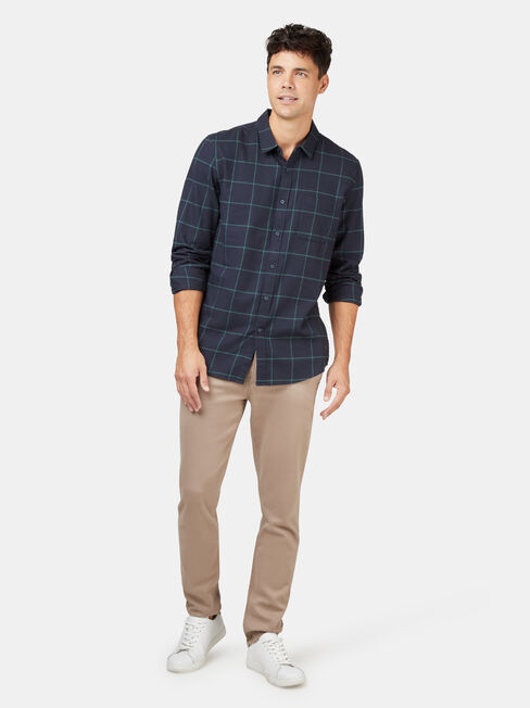 Anton Brushed Check Shirt, Blue, hi-res