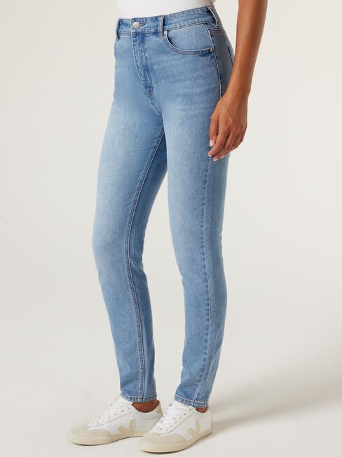 Lyla Mom Jeans, Mid Indigo, hi-res
