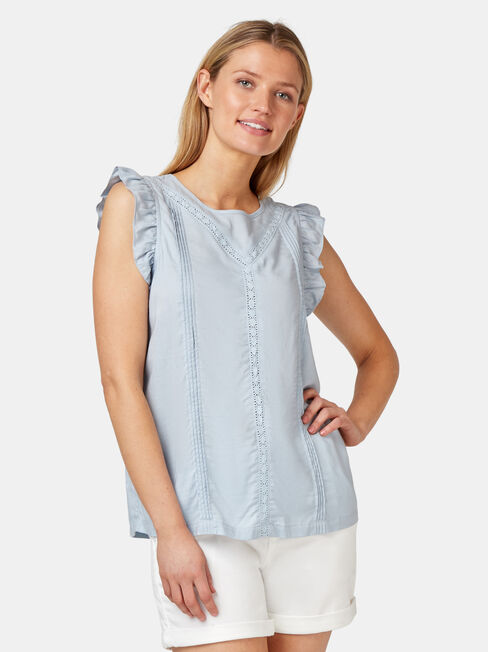 Ruby Lace Insert Tank, Blue, hi-res