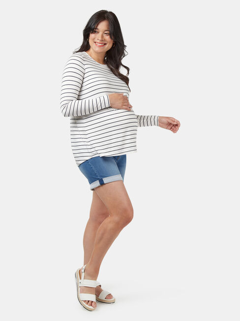 Tina Maternity Tee, Stripe, hi-res