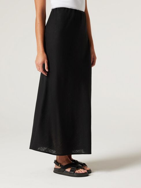 Tiana Slip Skirt, Black, hi-res