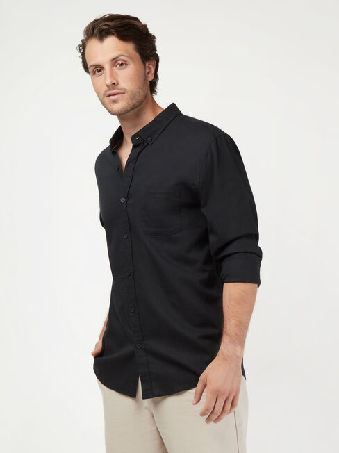 LS Brody Textured Shirt, Black, hi-res