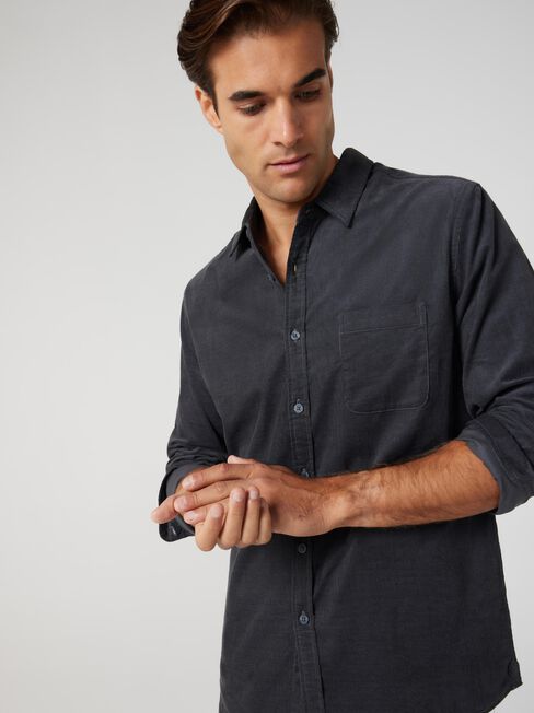 Jamie Corduroy Long Sleeve Shirt, Grey, hi-res