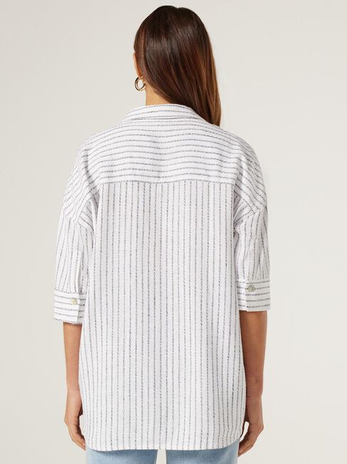 Violet Tunic Shirt, Stripe, hi-res