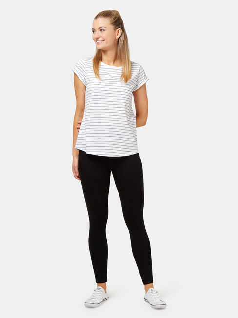 Adelaide Stripe Tee, Black, hi-res