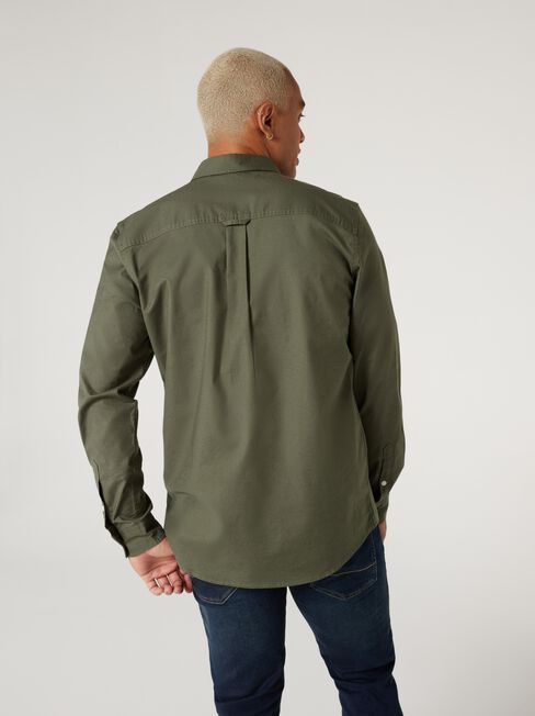 Heston Oxford Long Sleeve Shirt, Green, hi-res