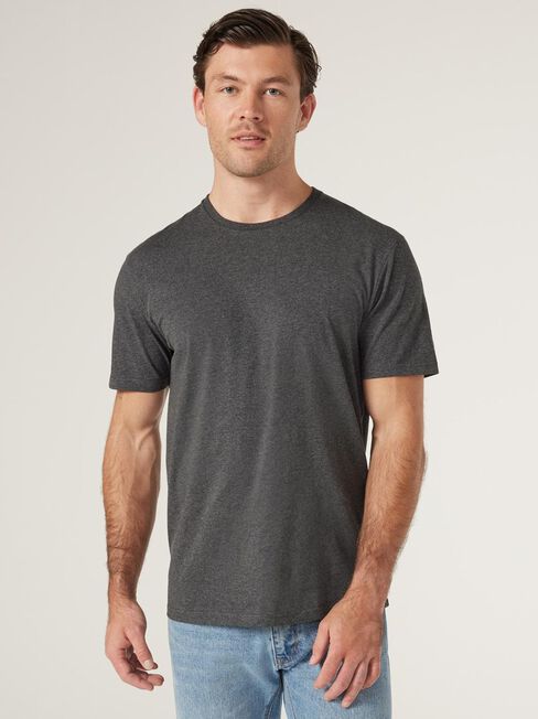 SS Basic Tee, Charcoal Marle, hi-res