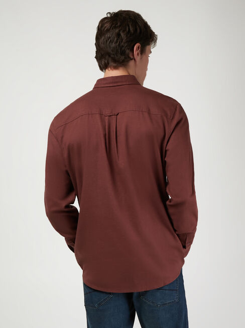 Brody Textured Long Sleeve Shirt, Red, hi-res