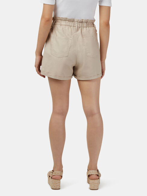 Cotton Paperbag Short, White, hi-res