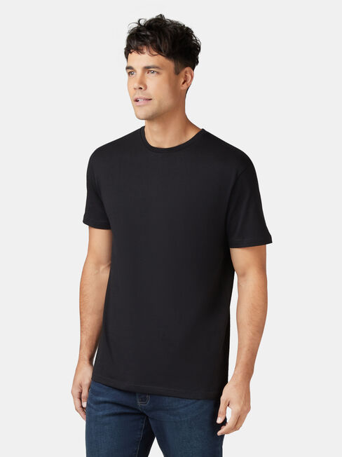 Basic Short Sleeve Tee, Black, hi-res