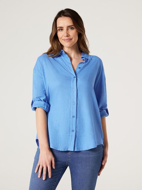 Rudi Relaxed Shirt, Sapphire, hi-res