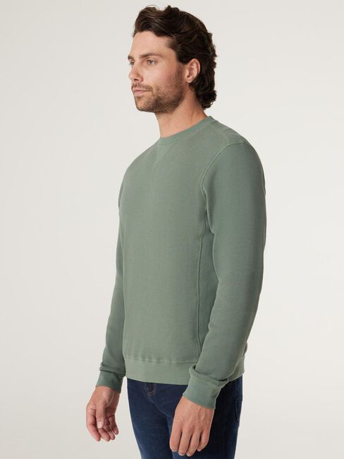 LS Harrison Crew Textured Top, sage, hi-res